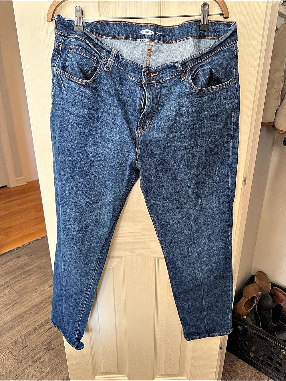 Old Navy Mid-Rise Boyfriend Jeans Blue Waist 16